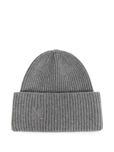 Max Mara Logo-embroidered Beanie Hat In Red
