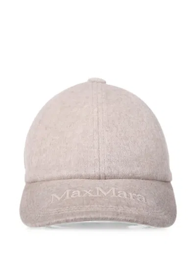 Max Mara Logo-embroidered Cap In Brown