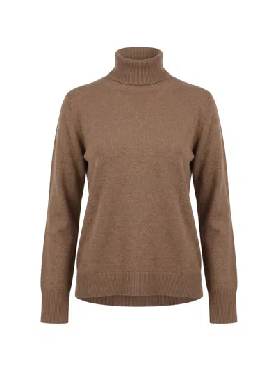Max Mara Logo-embroidered Roll-neck Sweater In Animal Print