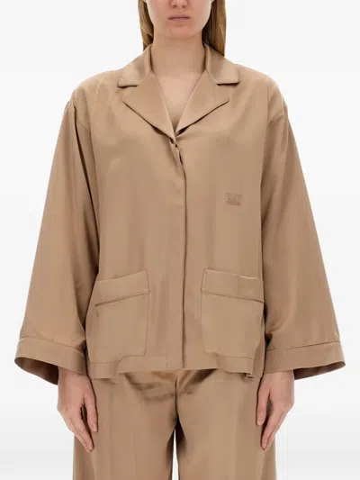 Max Mara Camicia Vasaio In Raso Rosa Antico Donna In Brown