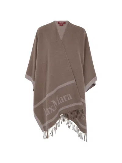 Max Mara Logo-intarsia Fringed Cape