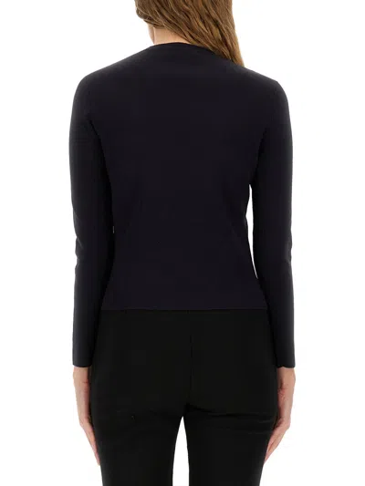 Max Mara Logo-knit Viscose Sweater In Blue