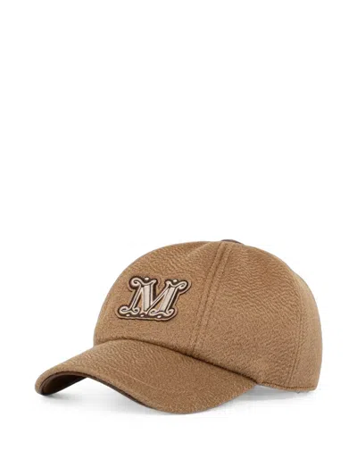 Max Mara Logo-patch Baseball Cap In Brown
