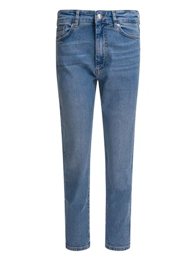 Max Mara Logo-patch Five-pocket Denim Jeans In Blue