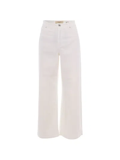 Max Mara Logo-patch Wide-leg Jeans In White