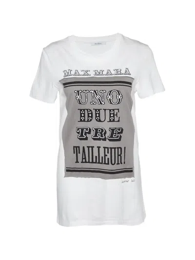 Pre-owned Max Mara Logo-print Crew-neck T-shirt In White