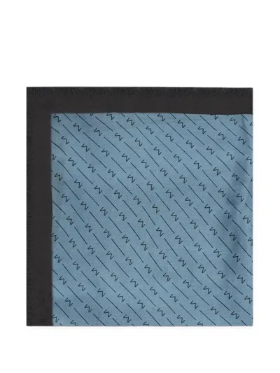 Max Mara Logo-print Fringed Scarf In Yellow