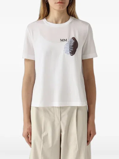 Max Mara Logo-print Short-sleeve T-shirt In White