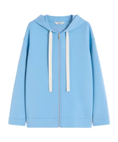 Max Mara Logo-print Zip-up Sweatshirt In Blue