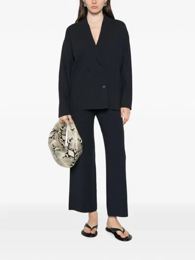 Max Mara Loncia Double-breasted Notched-lapel Jacket In Black
