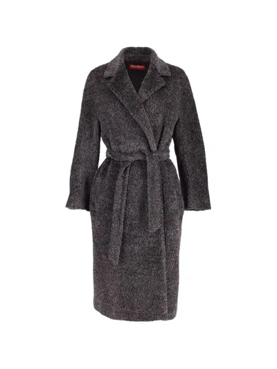Pre-owned Max Mara Long Alpaca Wool Robe Coat In Gray