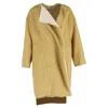 Max Mara Long Back Coat In Yellow Alpaca Wool In Yellow