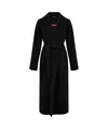 Max Mara Long Belted Coat In Black