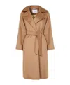 Max Mara Long Belted Coat In Brown