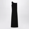 Max Mara Pentola Asymmetric Maxi Dress With Jeweled-strap In Black