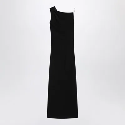 MAX MARA LONG BLACK CADY BUSTIER DRESS