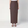 Max Mara Cotton With Denim Effect Long Skirt In Brown