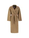 Max Mara Long Camel Robe Coat In Brown