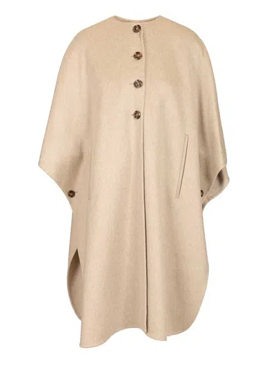 Max Mara Long Cape Scarves And Foulards Beige In Neutral