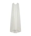Max Mara Long Cape Silk Dress In White