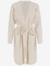 Max Mara Long Cashmere Cardigan In White