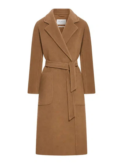 Max Mara Long Cashmere Coat In Brown