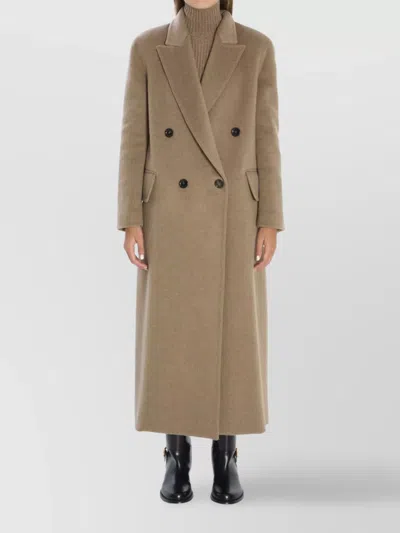 Max Mara Armonia Peaked-lapel Cashmere Coat In Brown