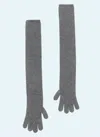 Max Mara Long Cashmere Gloves In Grey