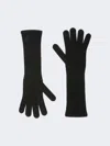 Max Mara Long Cashmere Gloves In Medium Grey