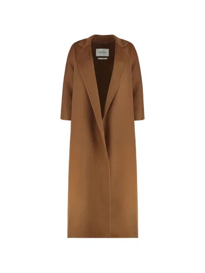Max Mara Oversized Cape Coat Short Sleeves In Brown