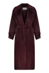 Max Mara Long Coat In Alpaca And Wool In Burgundy