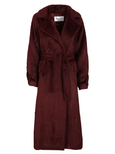 MAX MARA LONG COAT IN ALPACA AND WOOL COATS BORDEAUX