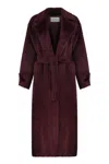 Max Mara Long Coat In Alpaca And Wool In Brown