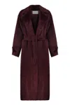 Max Mara Long Coat In Alpaca And Wool In Brown