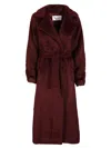 Max Mara Long Coat In Alpaca And Wool In Brown