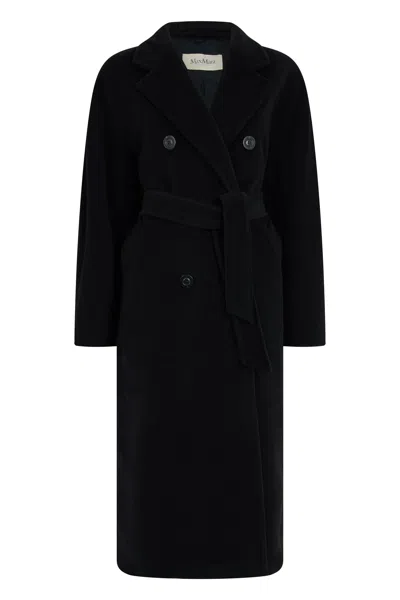 Max Mara Long Coat In Wool And Cashmere In Black
