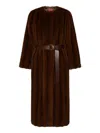 Max Mara Long Coat With A Soft Texture In Multi