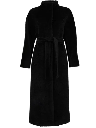 Max Mara Long Coat 'wounded'  Studio In Black