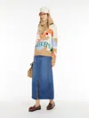 Max Mara Patterned Cotton Yarn Jumper In Navy