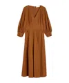 Max Mara Agoraio Popeline Dress In Tobacco Color