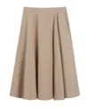 Max Mara Long Cotton Poplin Skirt In Nude