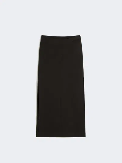 Max Mara Long Cotton Skirt In Black