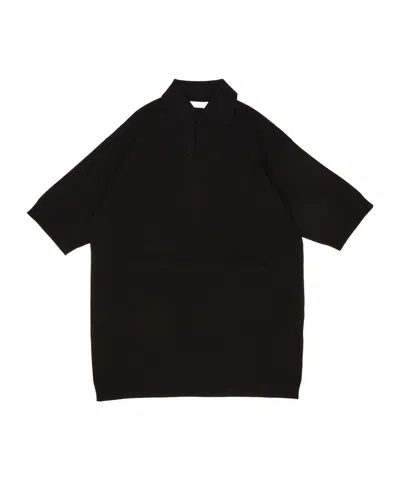 Max Mara Long Crepe Knitted Top In Black