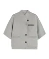 Max Mara Long Cropped Cape In Cashmere Drap In Gray