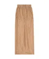 Max Mara Long Crushed Wool Skirt In Nude