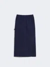Max Mara Long Denim Skirt In Black