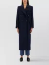 Max Mara Long Double-breasted Coat Albania1234 In Blue