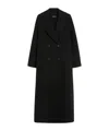Max Mara Long Double-breasted Coat In Black
