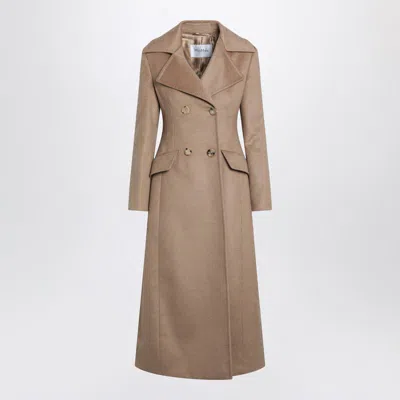 Max Mara Long Double-breasted Coat In Brown