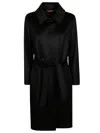 Max Mara Straight-cut Black Coat With Double-button Closure In Nero